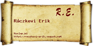 Ráczkevi Erik névjegykártya